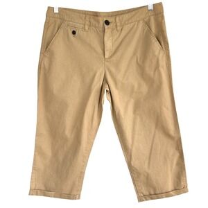 Vintage Esprit Mid-Rise Stretch Utility Capri Pants Tan Size 10 Explorer Earthy